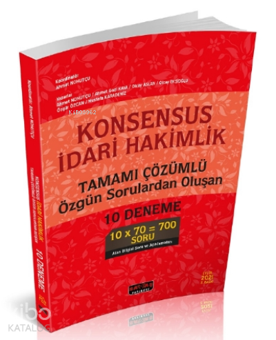 Konsesus İdari Hakimlik Tamamı Çözümlü 10 Deneme