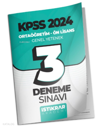 KPSS 2024 Ortaöğretim-Ön Lisans Genel Yetenek (Matematik - Türkçe) 3 D