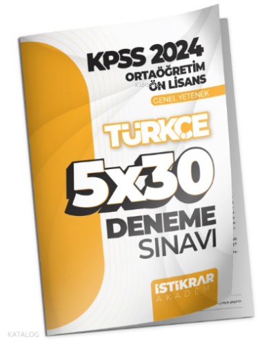 KPSS 2024 Ortaöğretim-Ön Lisans Genel Yetenek Türkçe 5x30 Deneme Sınav