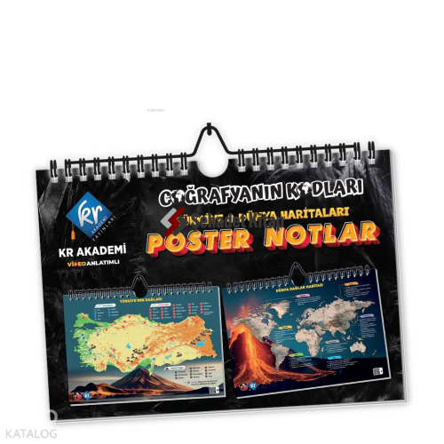 Kr Akademi Coğrafyanın Kodları Türkiye ve Dünya Duvar Haritaları Poster Notlar