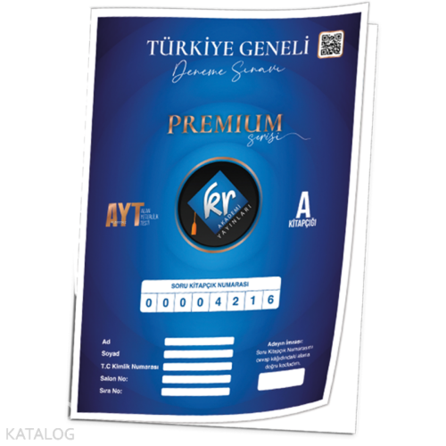 KR Akademi Yayınları 2024 AYT - 6 (Premium Serisi) Deneme Sınavı