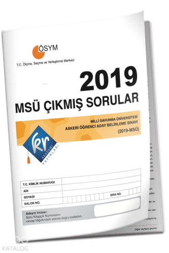 KR Akademi Yayınları MSÜ Çıkmış Sorular Tıpkı Basım Kitapçığı | Kolekt