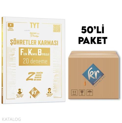 KR Akademi Yayınları TYT Şöhretler Karması Fizik Kimya Biyoloji FKB 20 Deneme 50'li Paket
