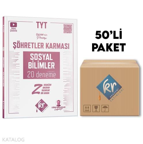 KR Akademi Yayınları TYT Şöhretler Karması Sosyal Bilimler 20 Deneme 50'li Paket
