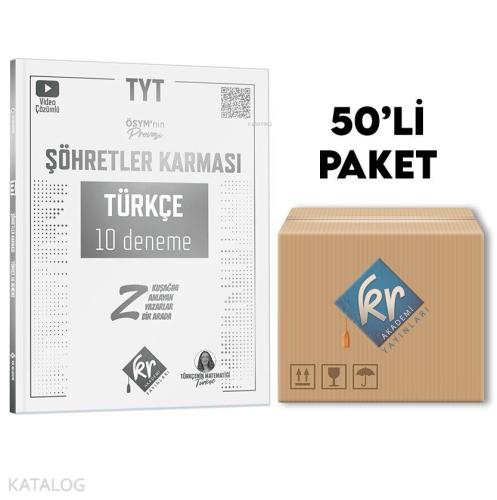 KR Akademi Yayınları TYT Şöhretler Karması Türkçe 10 Deneme 50'li Paket
