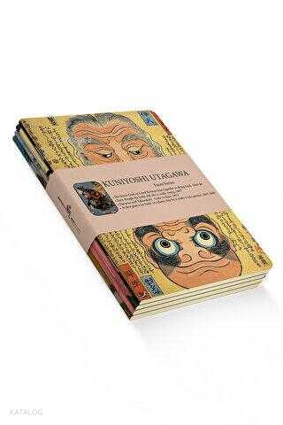 Kuniyoshi Utagawa Dörtlü Defter Seti 1 - Faces Series