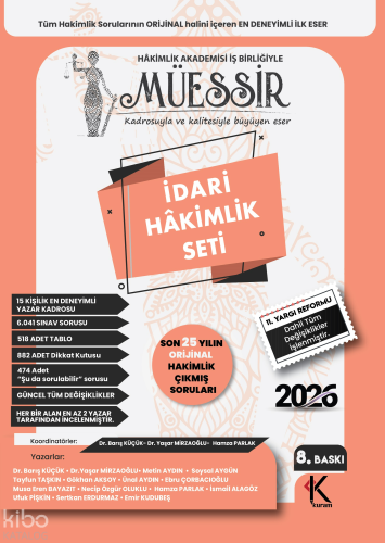 Kuram Kitap Müessir İdari Hâkimlik Çıkmış Soru Bankası Seti - 2026 | K