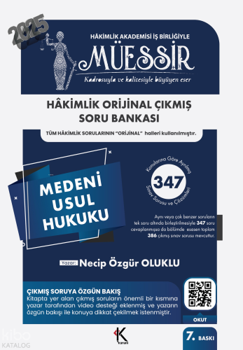 Kuram Kitap Müessir Medeni Usul Hukuku Soru Bankası