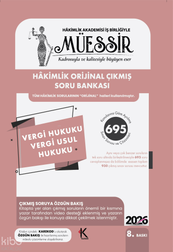 Kuram Kitap Müessir Vergi Hukuku - Vergi Usul Hukuku -TVS Çıkmış Soru 