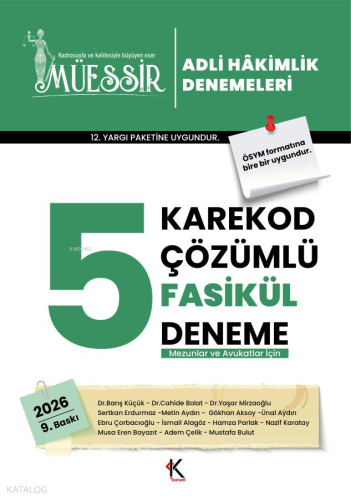 Kuram Müessir Adli Hakimlik Denemeleri - 2026 Karekod Çözümlü