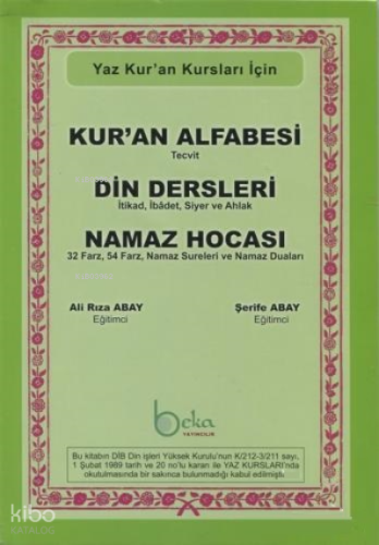 Kur'an Alfabesi Tecvitli, Din Dersleri, Namaz Hocası (Yeşil Elifba) - Yaz Kur'an Kursları İçin