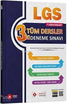 Lgs Tüm Dersler 3 Lü Deneme  1.Dönem 2022-2023
