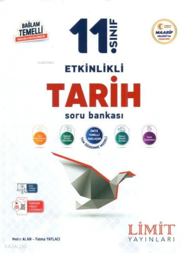 Limit 11.Sınıf Tarih Soru Bankası | Metin Alan | LMT Limit Yayınları