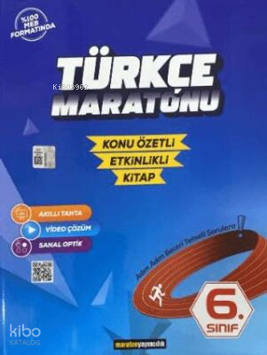 Maraton Yayıncılık 6. Sınıf  Türkçe Maratonu (Konu Özetli)