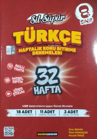 Maraton Yayıncılık 8. Sınıf Sil Süpür Türkçe Konu Bitirme Denemeleri