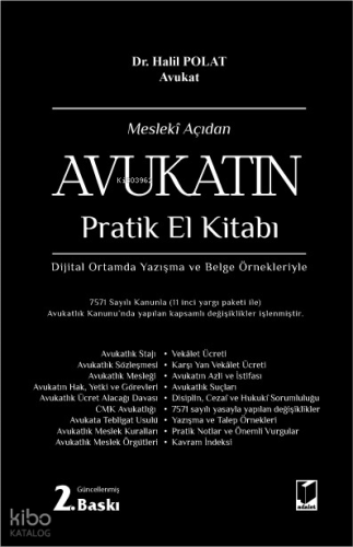 Mesleki Açıdan Avukatın Pratik El Kitabı (Ciltli) | Halil Polat | Adal