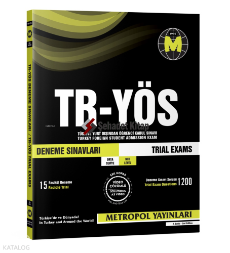Metropol TR-YÖS Deneme Sınavları (Orta Seviyesi) (15 Fasikül Deneme)