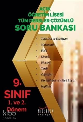 Milenyum Yayınları Açıköğretim Lisesi 9. Sınıf Tüm Dersler Çözümlü Soru Bankası