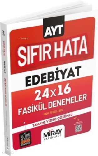 Miray Yayınları Sıfır Hata AYT Edebiyat 16 Deneme | Sadık Tecelli Şen 