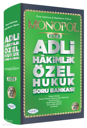 Monopol Cilt II Adli Hakimlik Özel Hukuk Soru Bankası | Ömer Keskinsoy