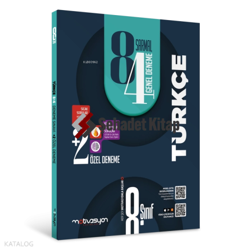 Motivasyon Yayınevi 8. Sınıf 12'li Türkçe Denemeleri(8 Sarmal-4 Genel+2 Özel Deneme)