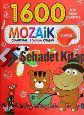 Mozaik Çıkartmalı Boyama Kitabı Kırmızı 1600'den Fazla Çıkartma | Kole