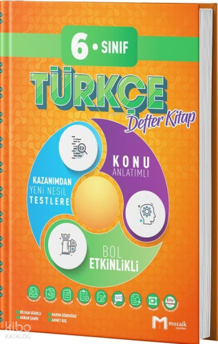 Mozaik Yayınları 6. Sınıf Türkçe Defter Kitap | Bilhan Uğurlu | Mozaik