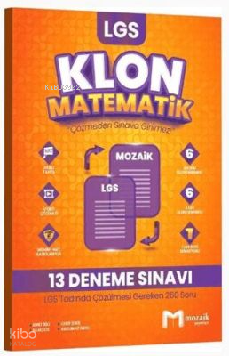 Mozaik Yayınları 8. Sınıf LGS Matematik Klon 13 Deneme | Kolektif | Mo