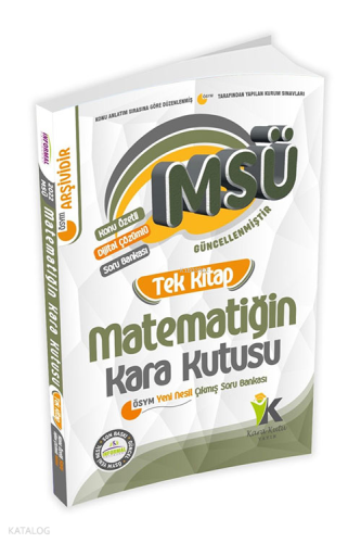 MSÜ Matematiğin Kara Kutusu Tek Kitap Konu Özetli Dijital Çözümlü Çıkmış Soru Bankası