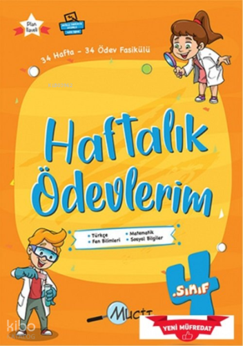 Mucit Yayınları 4. Sınıf Haftalık Ödevlerim - MA