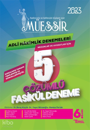 Müessir Adli Hakimlik Denemeleri- 2023 Çözümlü 5 Deneme;5 Fasikül Deneme