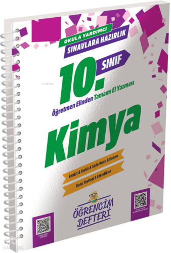 Murat Yayınları 10.Sınıf Kimya Öğrencim Defteri