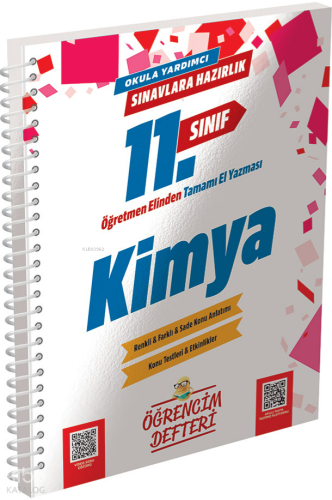Murat Yayınları 11.Sınıf Kimya Öğrencim Defteri