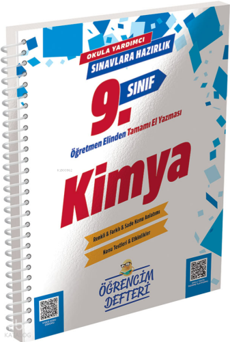 Murat Yayınları 9.Sınıf Kimya Öğrencim Defteri