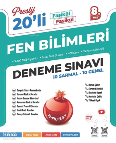 Nartest 8. Sınıf Prestij Fen Bilimleri 20'li Deneme Sınavı | Kolektif 