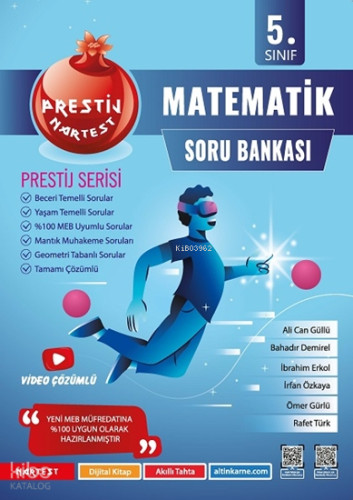 Nartest Yayınevi 5. Sınıf Prestij Matematik Soru Bankası | Alican Güll