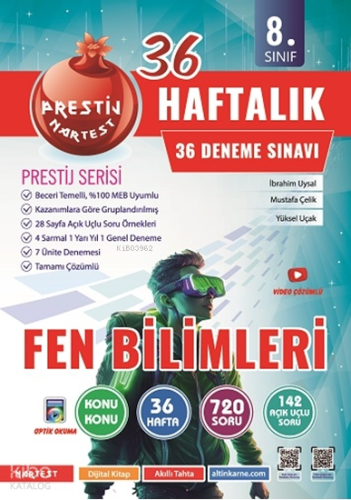 Nartest Yayınevi 8. Sınıf Haftalık Fen Bilimleri Denemeleri