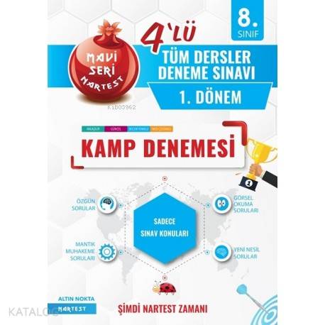 Nartest Yayınları 8. Sınıf 1. Dönem LGS Tüm Dersler 4 lü Kamp Denemesi Nartest