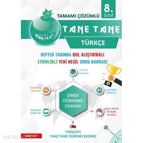 Nartest Yayınları 8. Sınıf LGS Türkçe Tane Tane Defter Tadında Soru Bankası Nartest