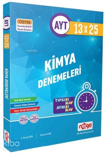 Nego Yayınları AYT Kimya Tamamı Video Çözümlü 13x25 Branş Deneme Nego 