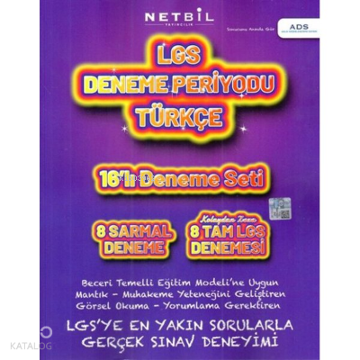Netbil 8. Sınıf LGS Türkçe Periyot 20 li Deneme Seti