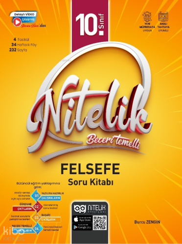 Nitelik 10. Sınıf Felsefe Soru Kitabı Beceri Temelli *Yeni* | Burcu Ze