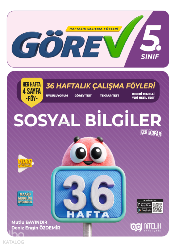 Nitelik 5. Sınıf Görev Sosyal Bilgiler (36 Hafta) Çalışma Föyleri | Mu