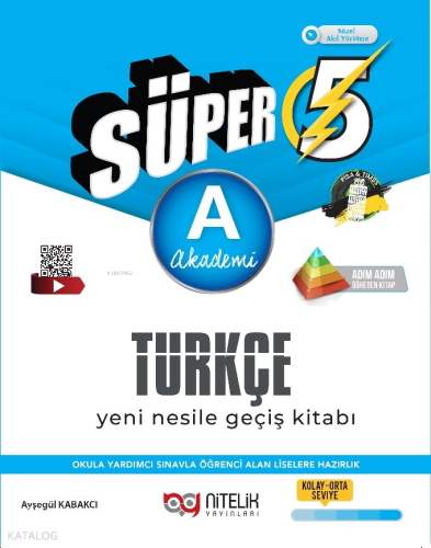 Nitelik 5.Sınıf Süper Türkçe A (Akademi) Yeni Nesile Geçiş Kitabı