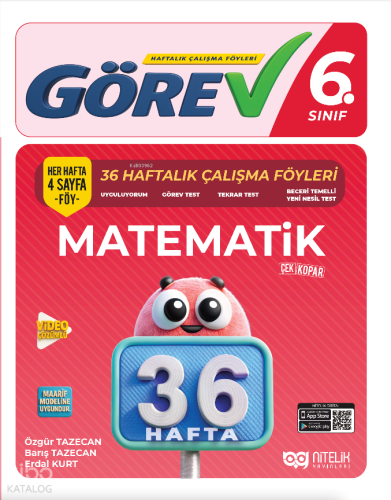 Nitelik Yayınları 6. Sınıf Görev Matematik (36 Hafta)
