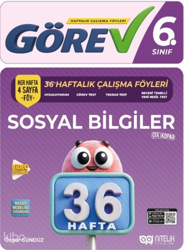 Nitelik Yayınları 6. Sınıf Görev Sosyal Bilgiler (36 Hafta) Çalışma Föyleri