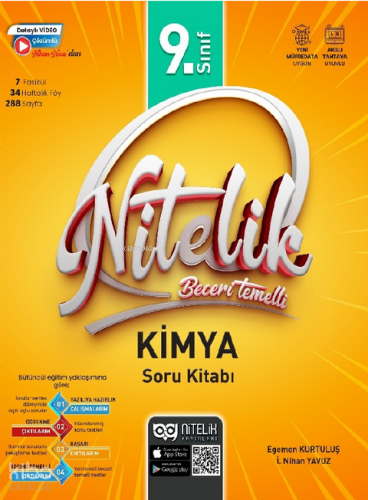 Nitelik Yayınları 9. Sınıf Kimya Beceri Temelli Soru Kitabı