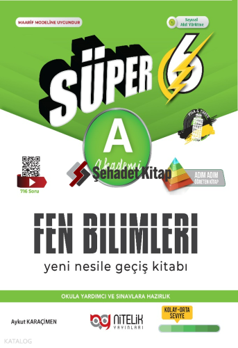 Nitelik Yayınları Süper 6. Sınıf Fen Bilimleri Soru Kitabı Yeni Nesil (A)
