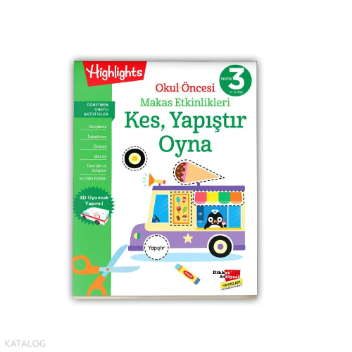 Okul Öncesi Makas Etkinlikleri Kes, Yapıştır, Oyna 3. Seviye | Kolekti