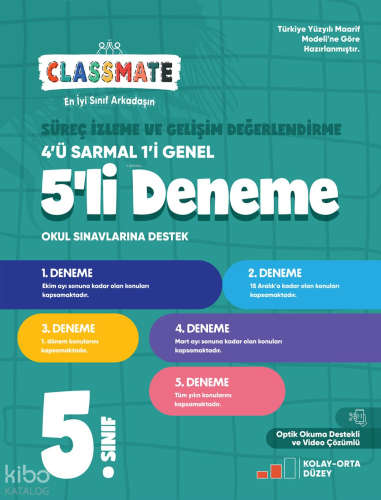 Okyanus Yayınları 5. Sınıf Classmate Süreç İz.ve Gel. Değ.5’li Deneme 